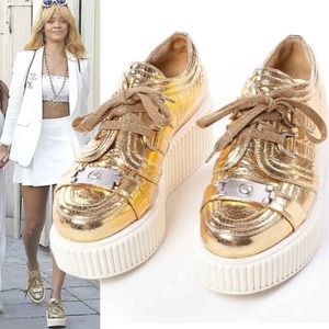 Chanel Creepers Metallic Gold Sneakers